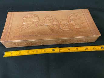 MCM Kraft - Mount Rushmore Souvenir Leather Embossed  Box.