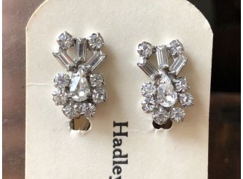 Vintage Rhinestone Earrings (clip On)