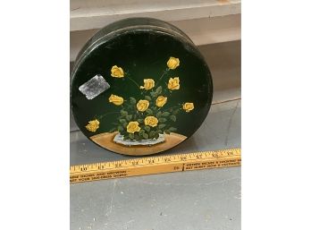 Vintage Yellow Rose Tin