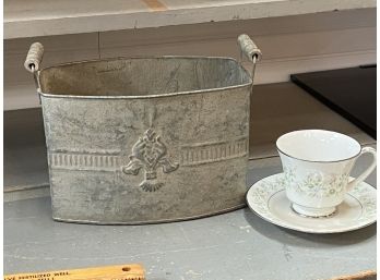 Vintage Metal Container With Handles