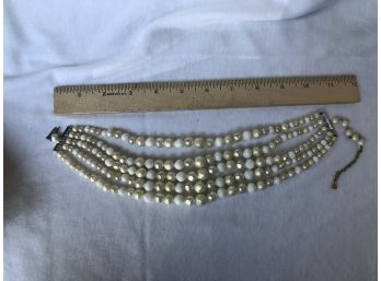 5 Strand Faux Pearl Necklace