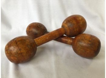 Vintage European Wooden Children's Dumbells