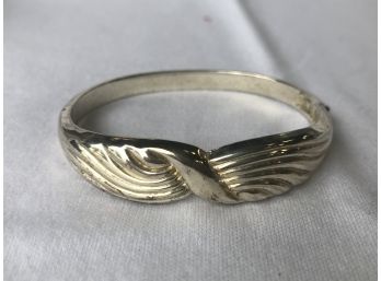 Vintage Silver Bracelet With Wing Carved Shape