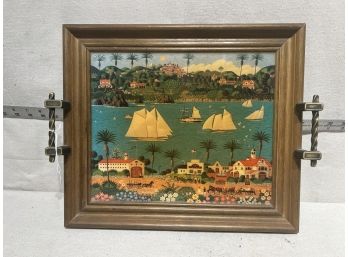 Vintage Tray: Milton Bradley 1986 Charles Wysocki Old California 14x16in