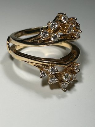 14k Gold Ring Jacket W 16 Diamonds