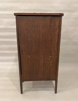 Oak Music Cabinet With Old Surface