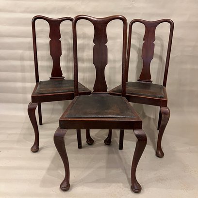 Set Of Three Queen Anne Style Side Chairs