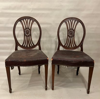 Pair Centennial? Federal Side Chairs With Circular Shield Back