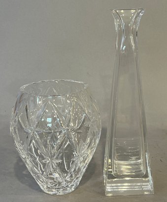 Two Pieces Tiffany And Company Glass Vases
