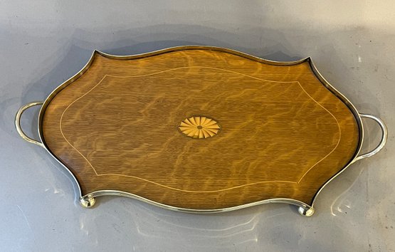 Antique Style Tray With Oval Inlay
