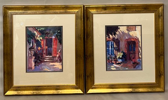 Pair Of Framed Prints The Red Shutters