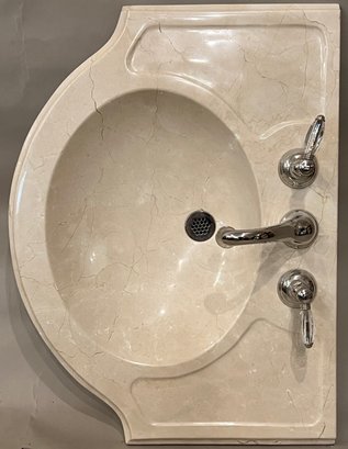 Marble Bathroom Sink With Chrome Faucet
