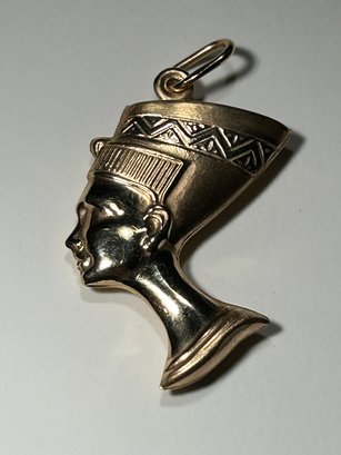 14K Gold Egyptian 'Cleopatra' Pendant