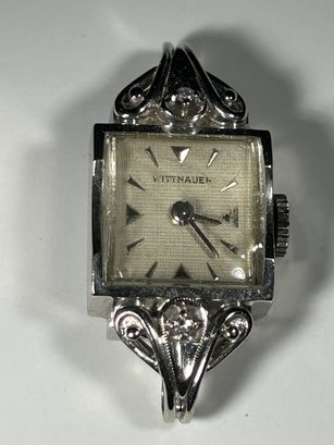 14k White Gold Wittnauser Watch W Diamonds