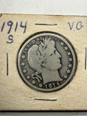 1914 S Barber Half Dollar