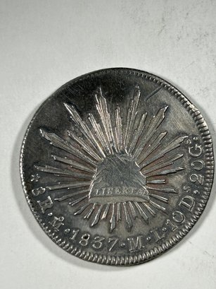 1837 - Ca_AM Mexico 8 Reals  Silver