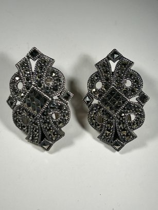 Marcsite And Sterling Silver Earrings