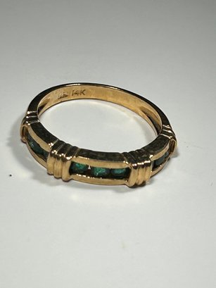 14k Yellow Gold Ring Emerald