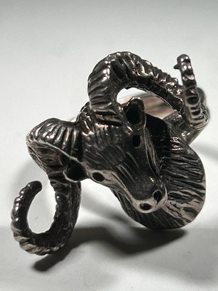 Sterling Silver Rams Head Ring