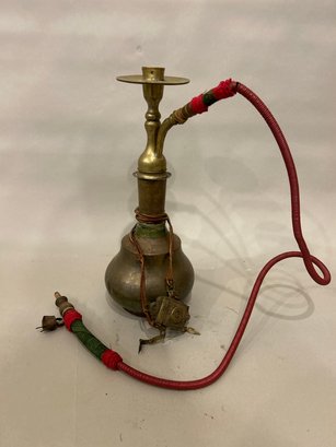 Vintage Brass Hookah With Small Brass Box