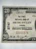 1929 20 Dollar Bill, National Currency Michigan City