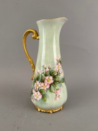 T&V Limoges Pitcher / Ewer With Cherry Blossoms