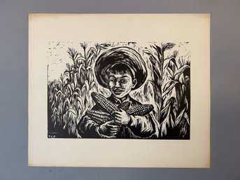 Fanny Rabel El Buen Maise / Goid Corn Lithograph