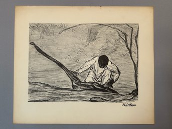 Pablo OHiggins Peasant With Plow Lithograph