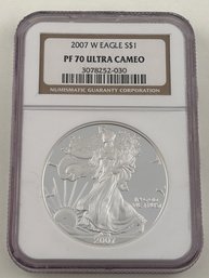 2007 Silver W Eagle One Dollar NGC PF 70 Ultra Cameo-030
