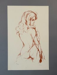 Shari Lithograph Of A Female Nude From Behind