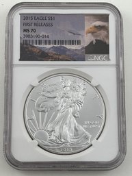 2015 Silver Eagle One Dollar MS70 First Release 014