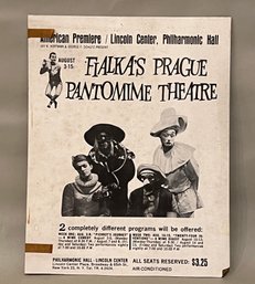 Vintage Fialkas Prague At Lincoln Center Pantomime Theater Poster