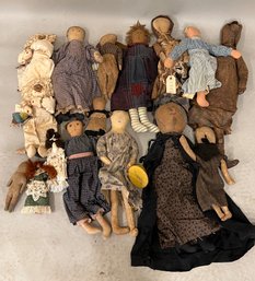 Collection Of 16 Antique Style Handmade Dolls