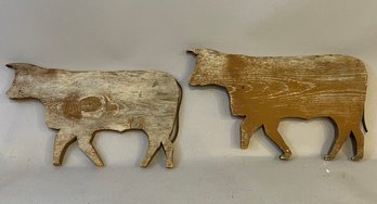 Two Vintage Cow Silhouettes