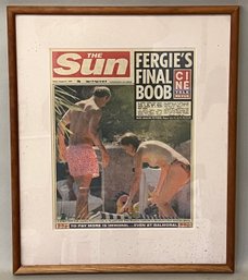 Framed Newspaper Headline The Sun Fergies Final Boob