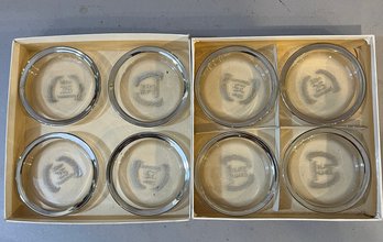 Eight 25th Silver Anniversary Coasters In Original Box