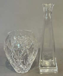 Two Pieces Tiffany And Company Glass Vases