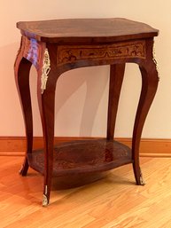 Marquetry Inlaid Single Drawer Table