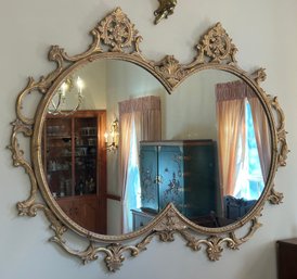 Large Mirror With Ornate Gold Frame