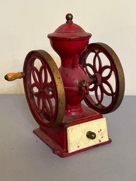 Antique Wrightsville Pennsylvania Coffee Mill  In Original Red Paint