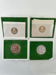 2 1964 Olympic Medals Coins Bronze Copper