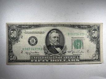 1950 50 Dollar Bill, Federal Reserve Note