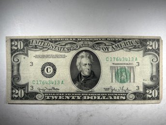 1950 20 Dollar Bill, Federal Reserve Note