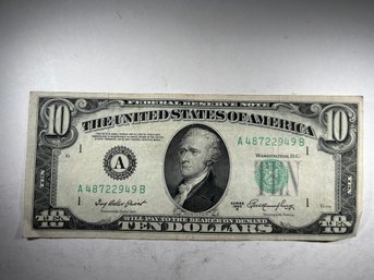 1950 A 10 Dollar Bill, Federal Reserve Note