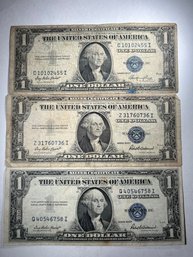 3 Silver Certificate 1 Dollar Bill, 1935 E1935 F(2)