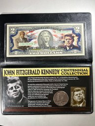 2017 JFK Centennial Collection 2 Dollar Bill, Half Dollar