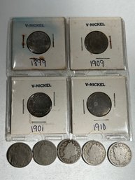 9 V Nickels 1899-1911
