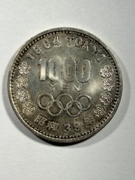 1964 Japan 1000 Yen XVIII Olympic Games Tokyo SILVER