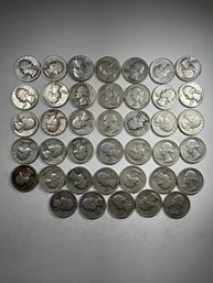 40 Washington Quarters 1942-64 Silver