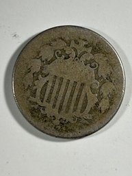 1868 Union Shield Nickel No Rays